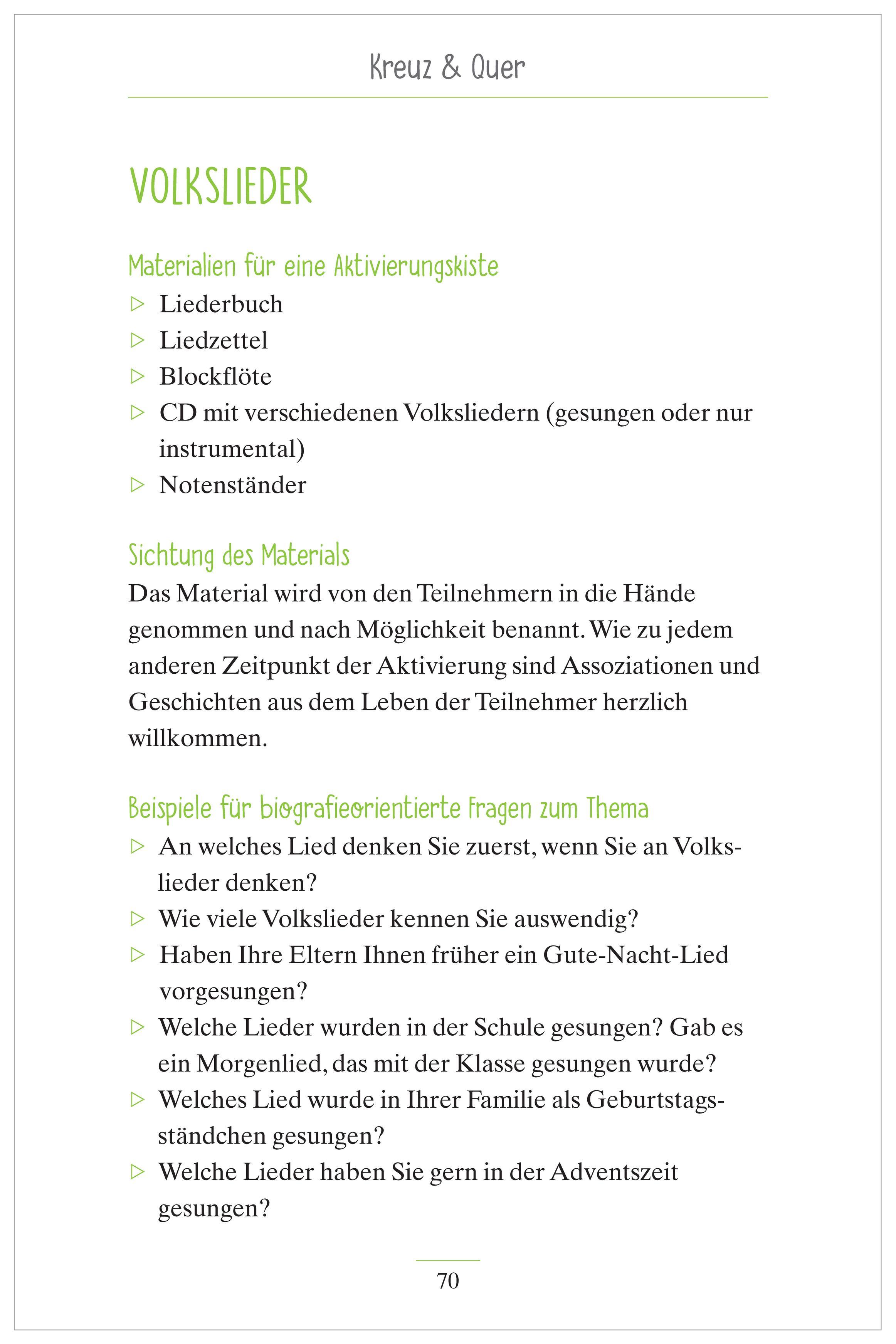 Beispielinhalt (Bild) Kurzaktivierungen