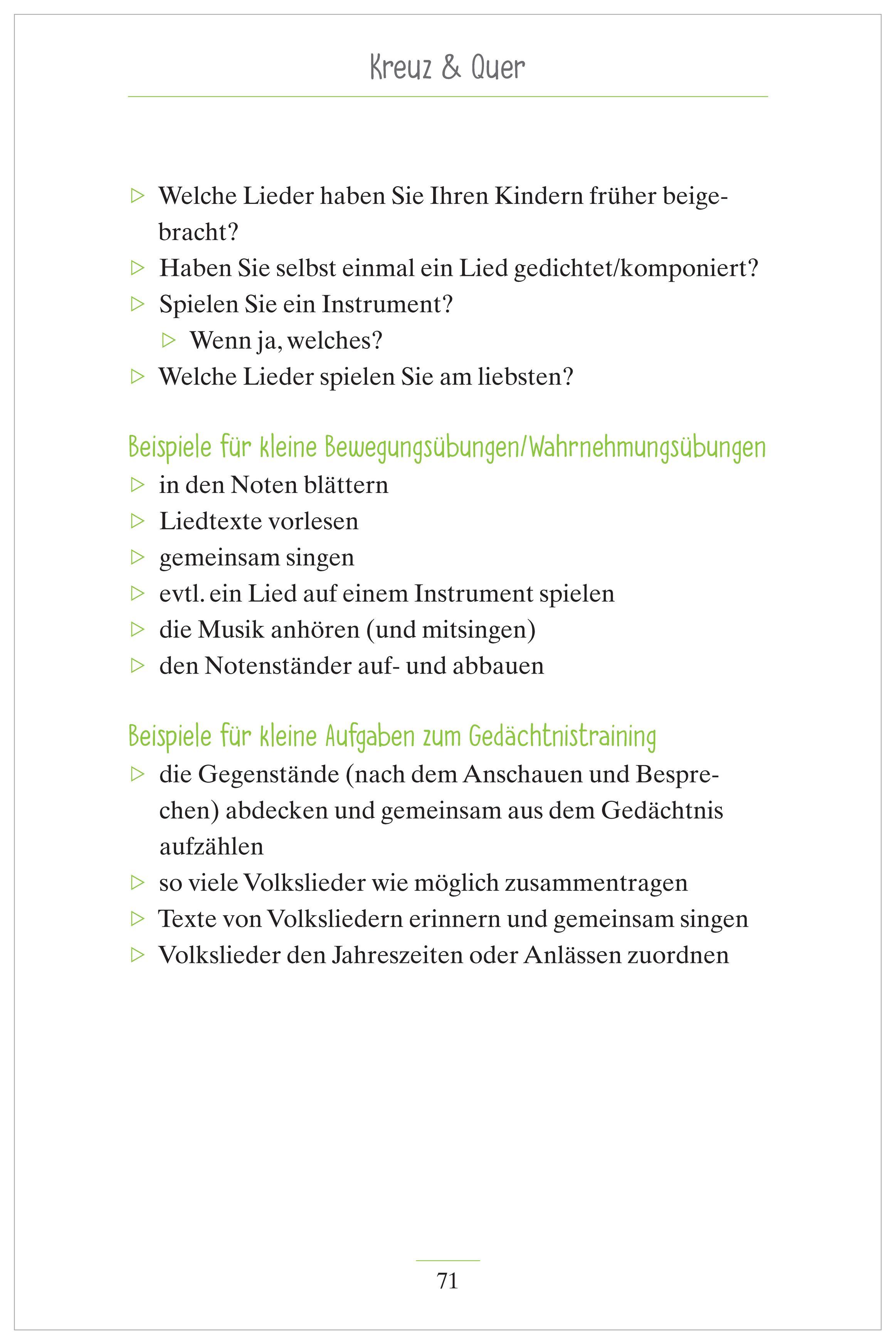 Beispielinhalt (Bild) Kurzaktivierungen
