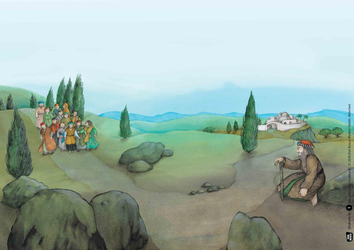 Beispielinhalt (Bild) Die Ostererzählung. Kamishibai Bildkartenset.