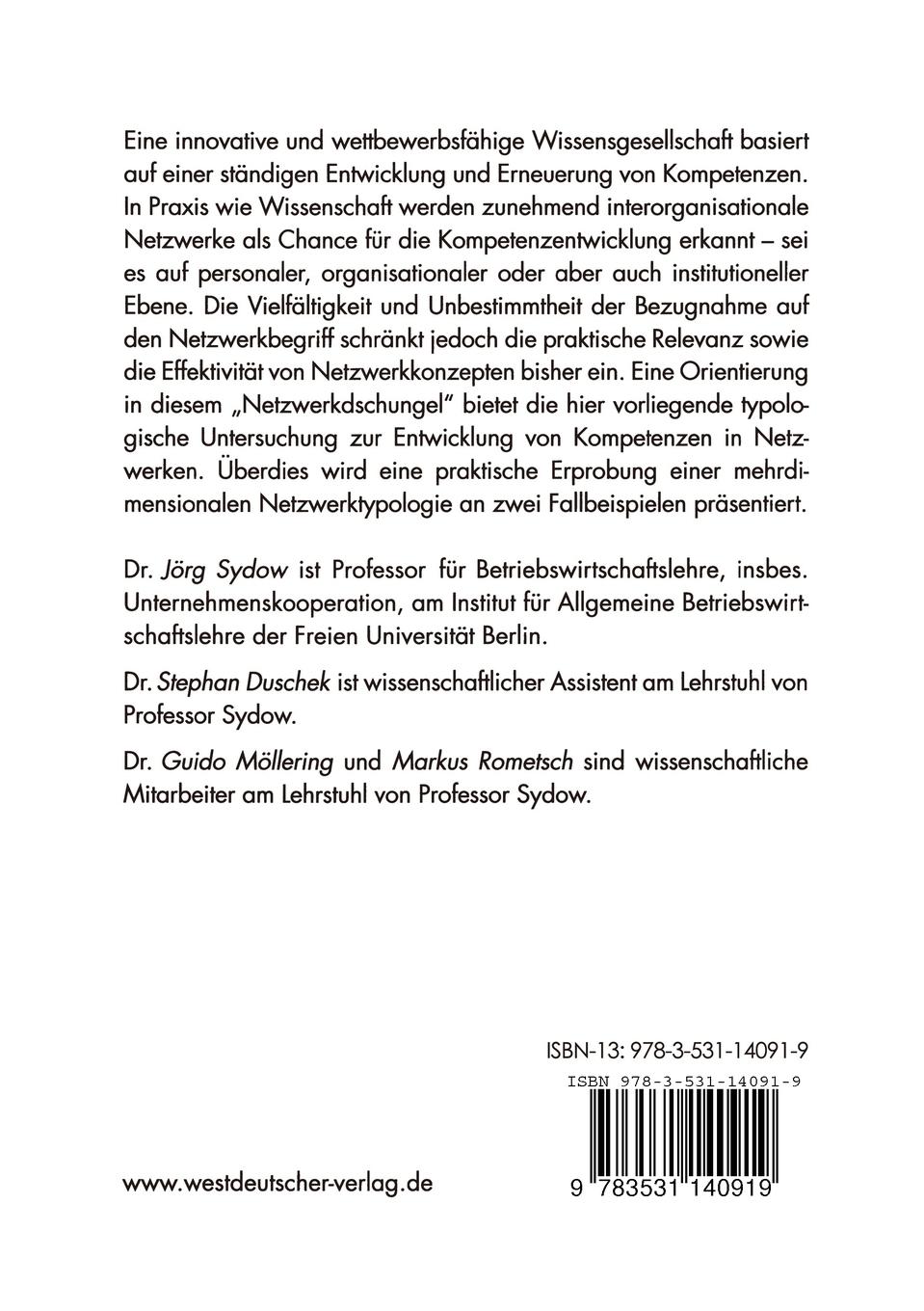 Rückseitencover Kompetenzentwicklung in Netzwerken