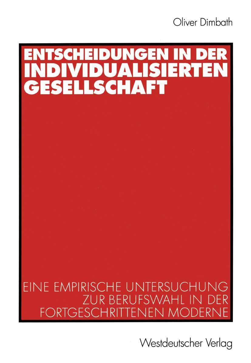 Vorderes Coverbild Entscheidungen in der individualisierten Gesellschaft