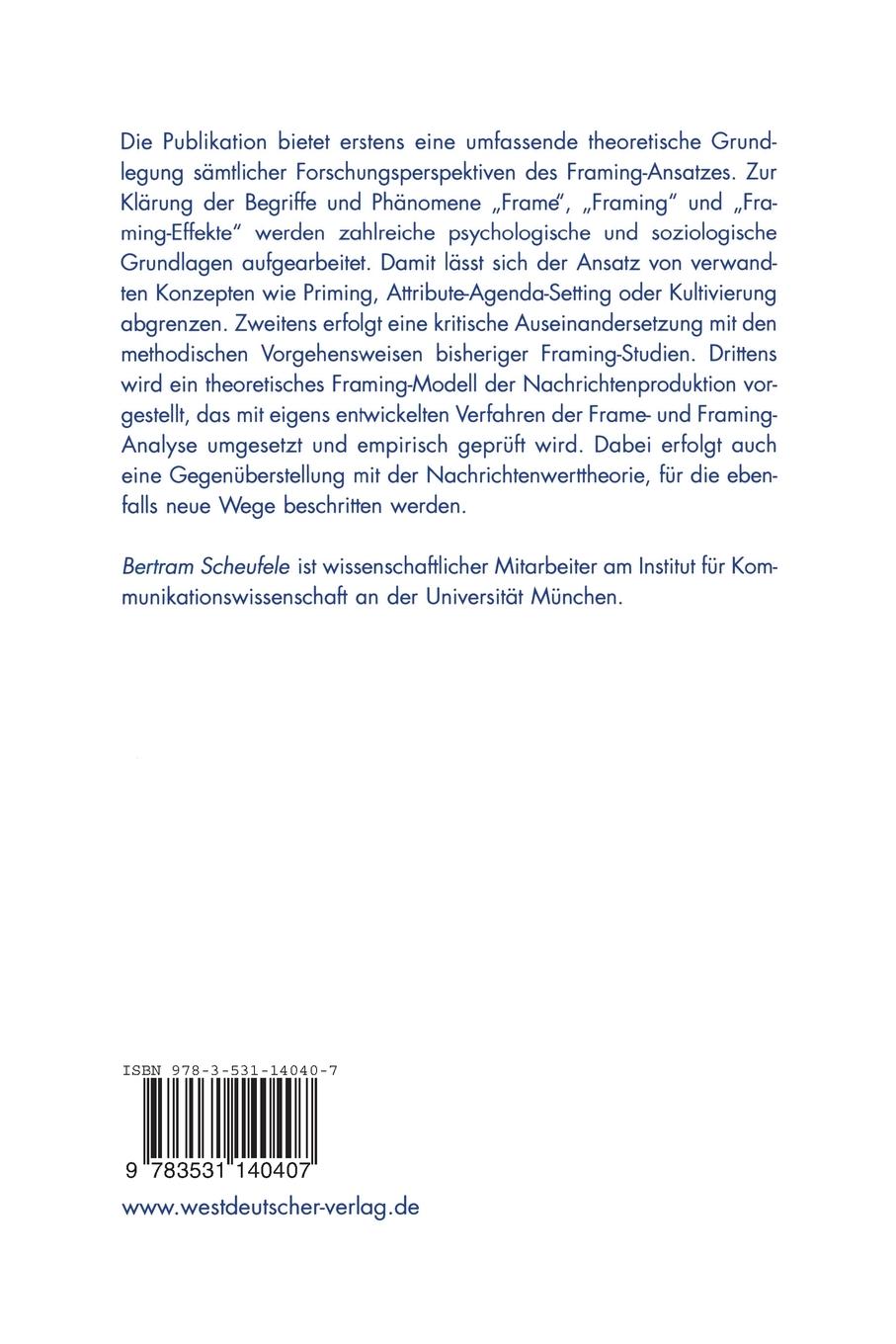 Rückseitencover Frames - Framing - Framing-Effekte