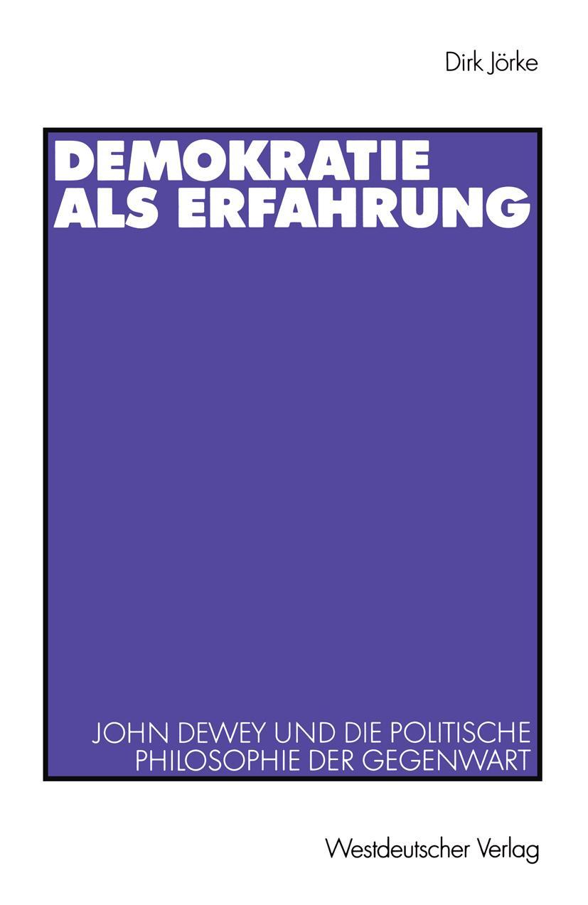 Vorderes Coverbild Demokratie als Erfahrung
