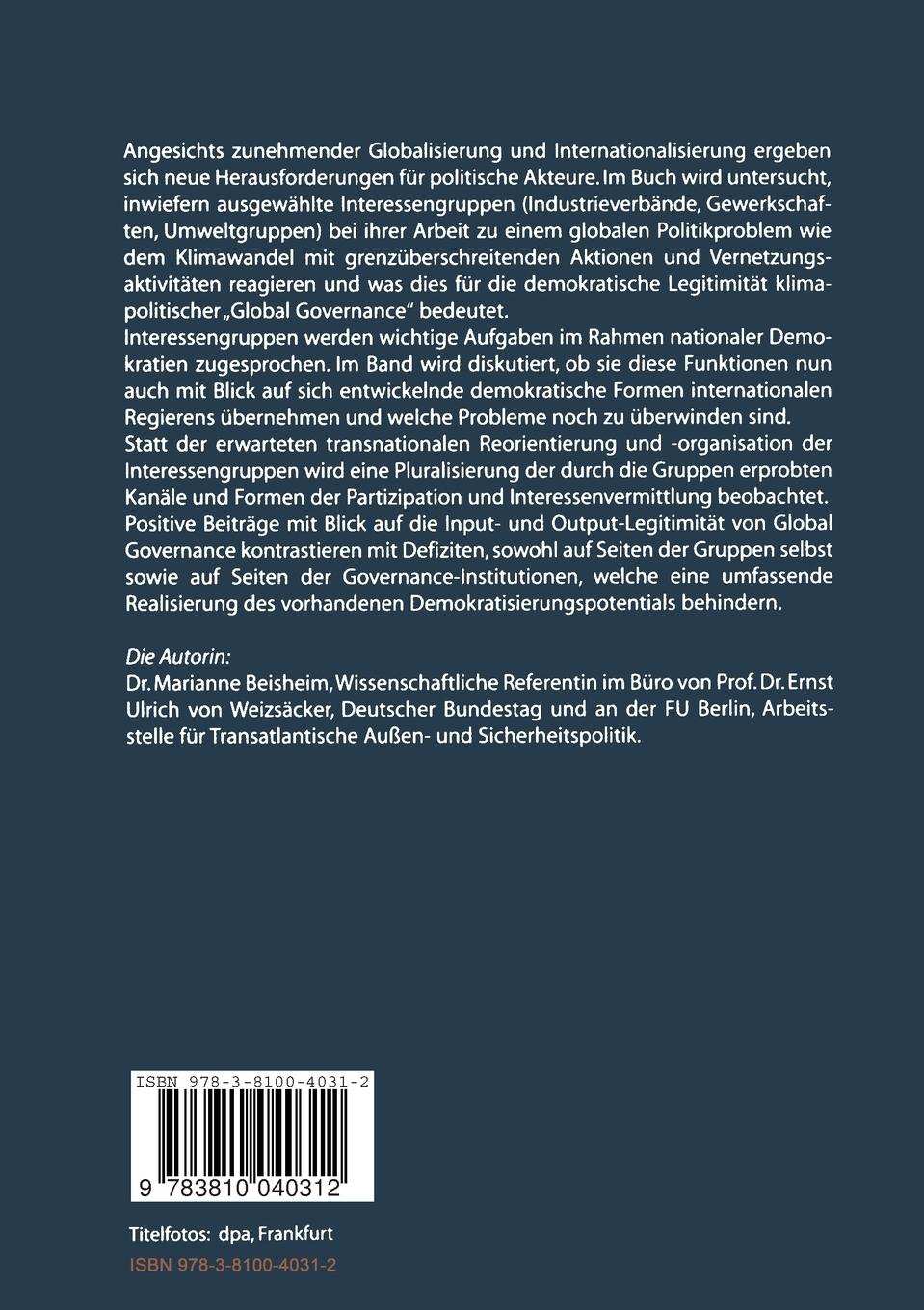 Rückseitencover Fit für Global Governance?