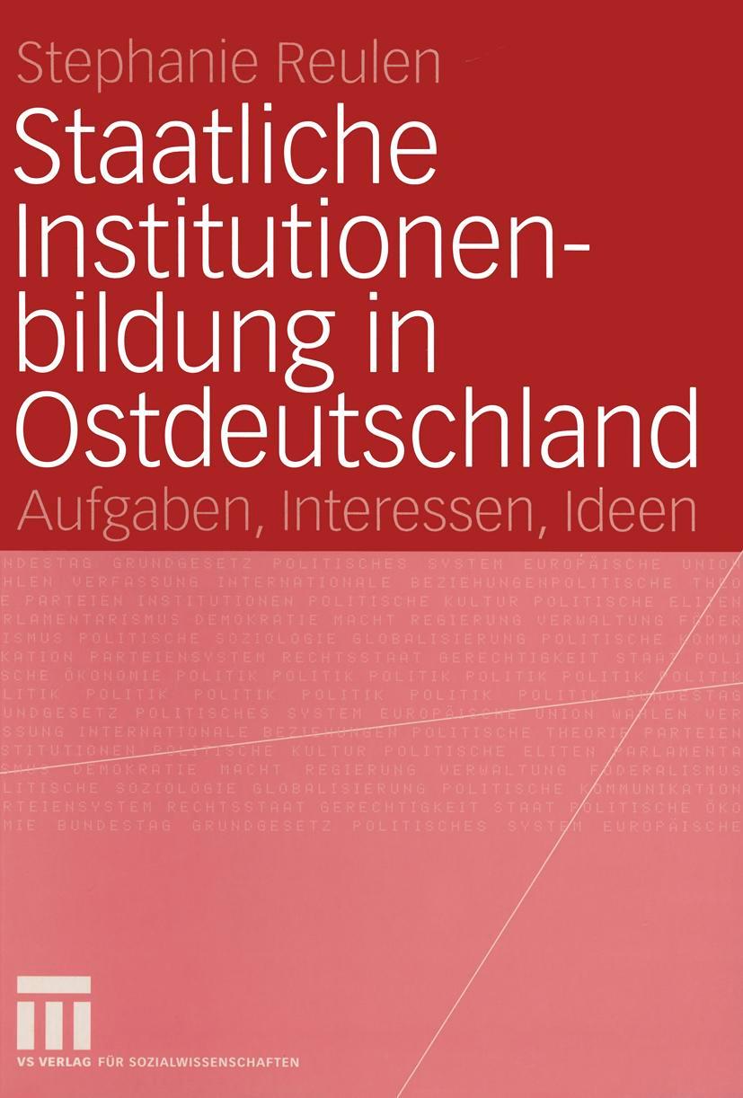 Vorderes Coverbild Staatliche Institutionenbildung in Ostdeutschland