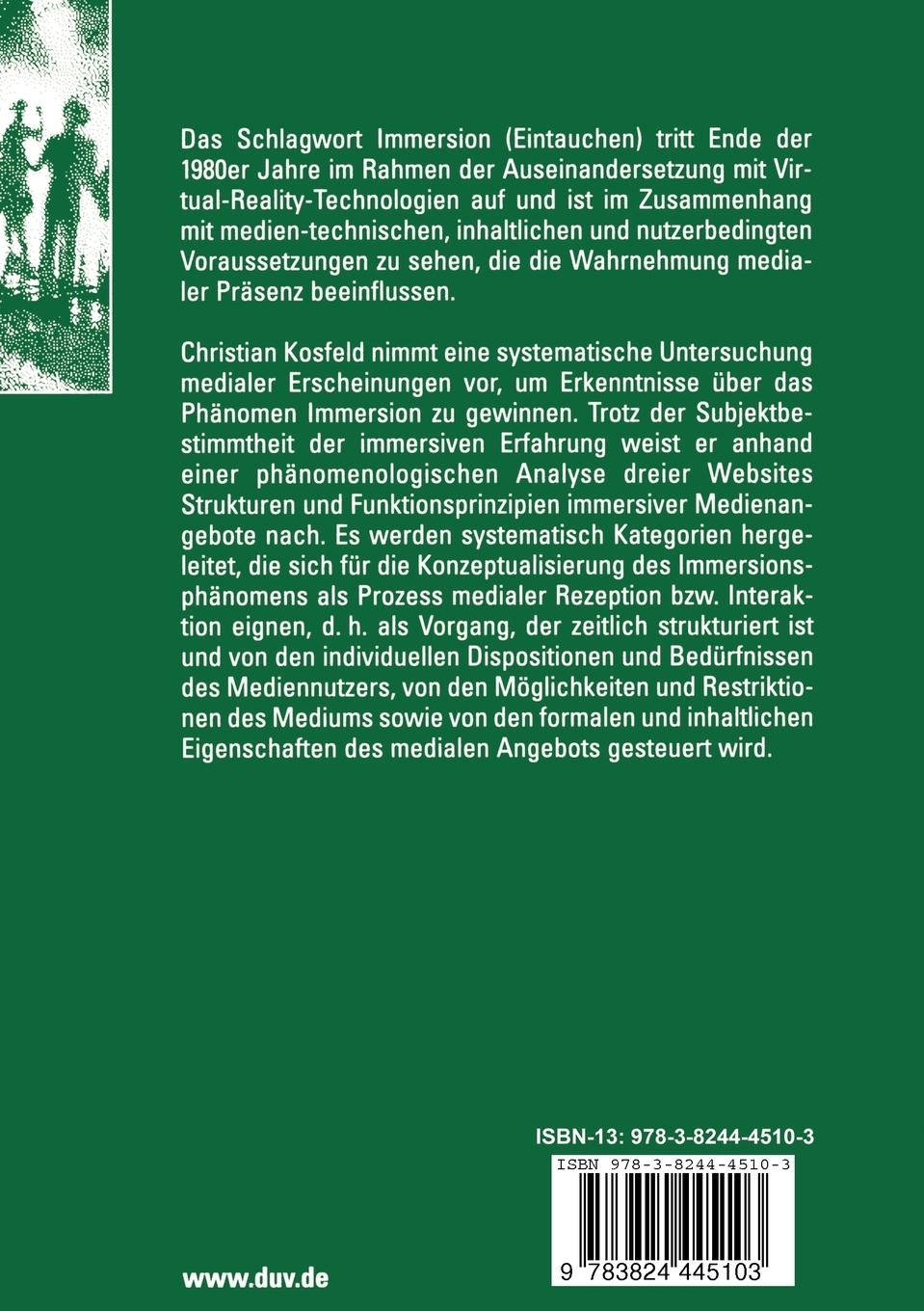 Rückseitencover Eintauchen in mediale Welten