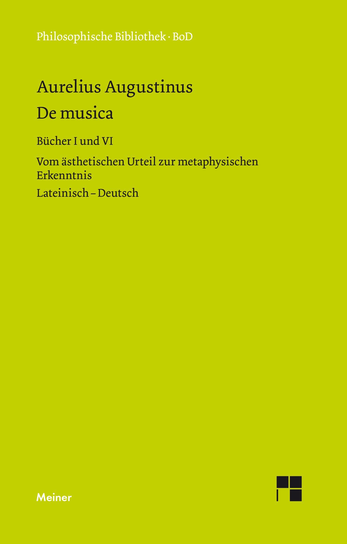 Vorderes Coverbild De musica. Buch I und VI