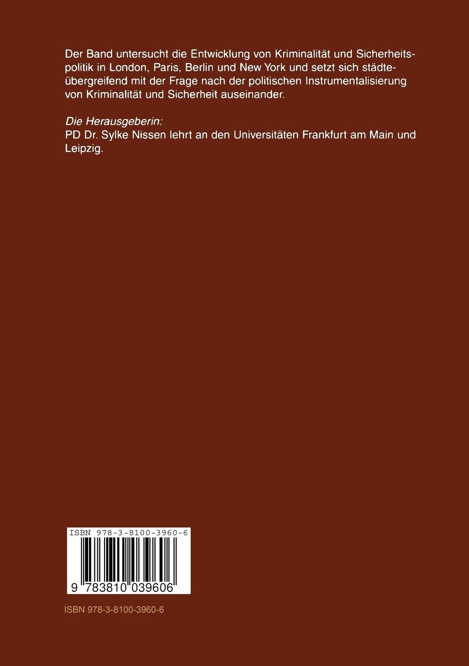 Rückseitencover Kriminalität und Sicherheitspolitik