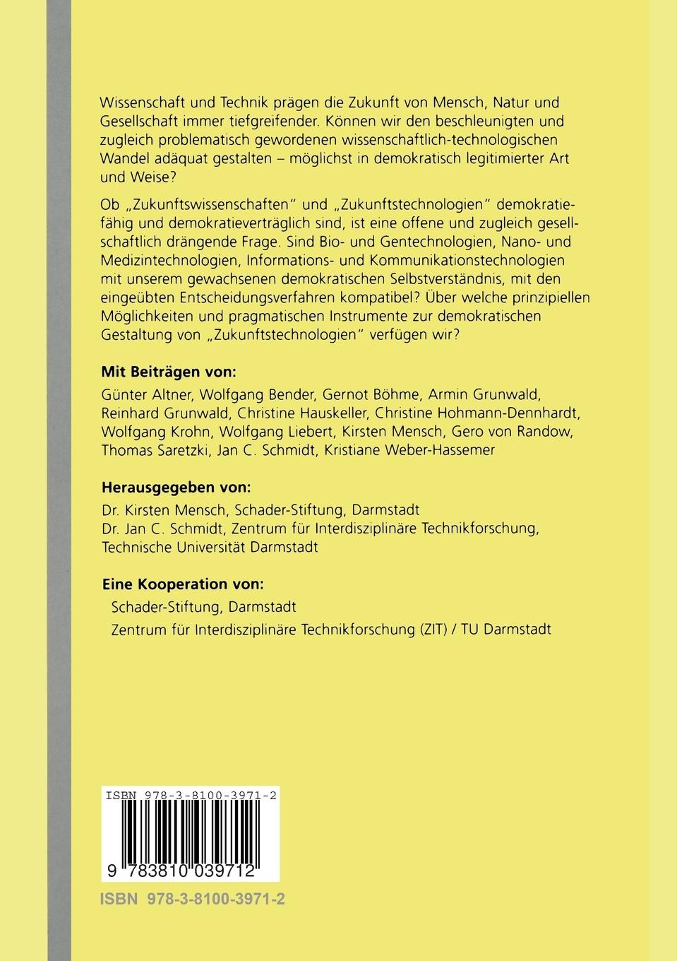 Rückseitencover Technik und Demokratie