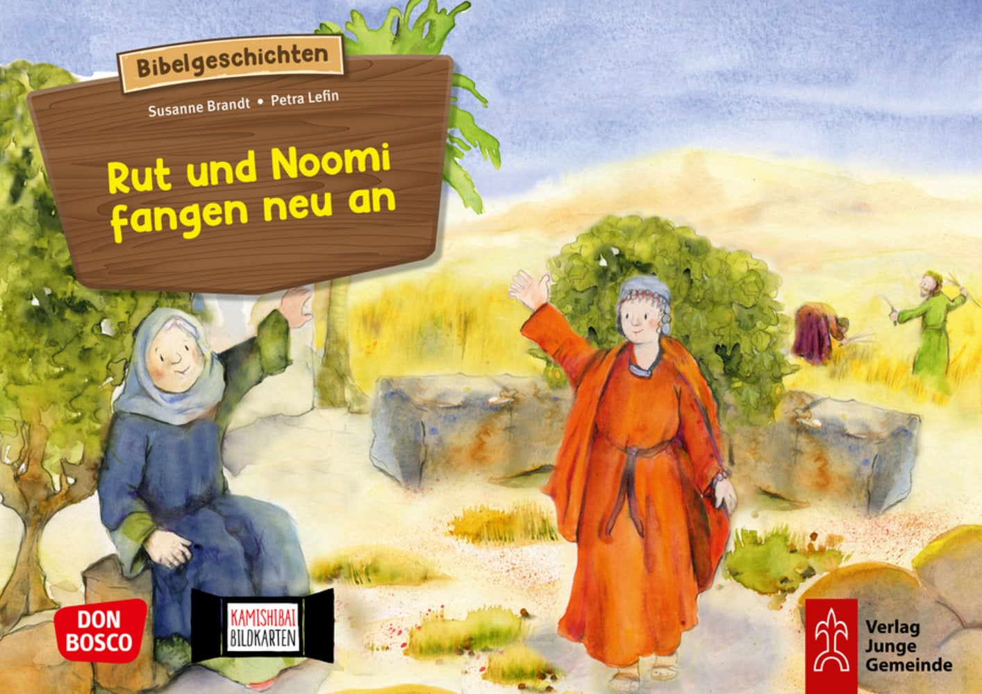 Vorderes Coverbild Rut und Noomi fangen neu an. Kamishibai Bildkartenset.