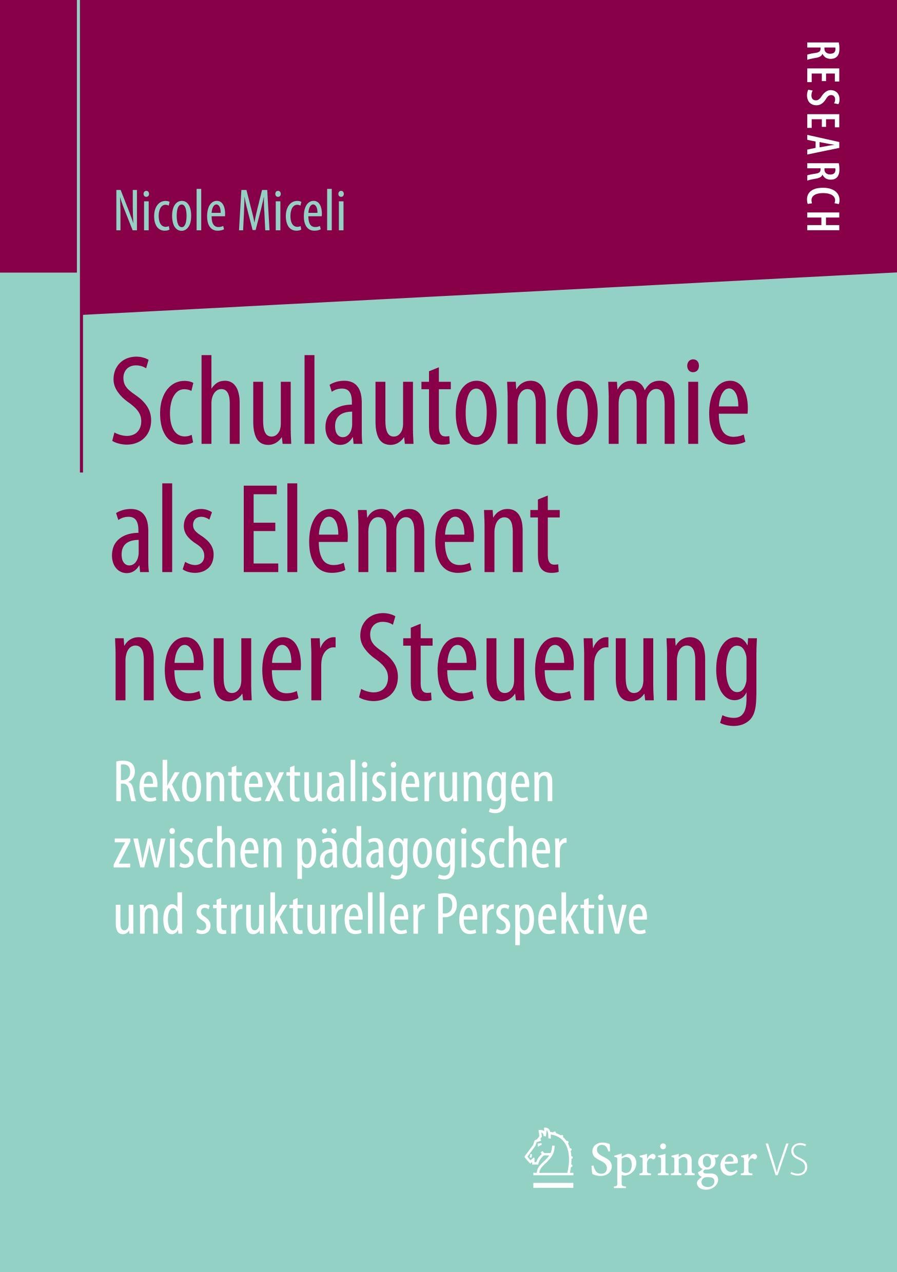 Vorderes Coverbild Schulautonomie als Element neuer Steuerung