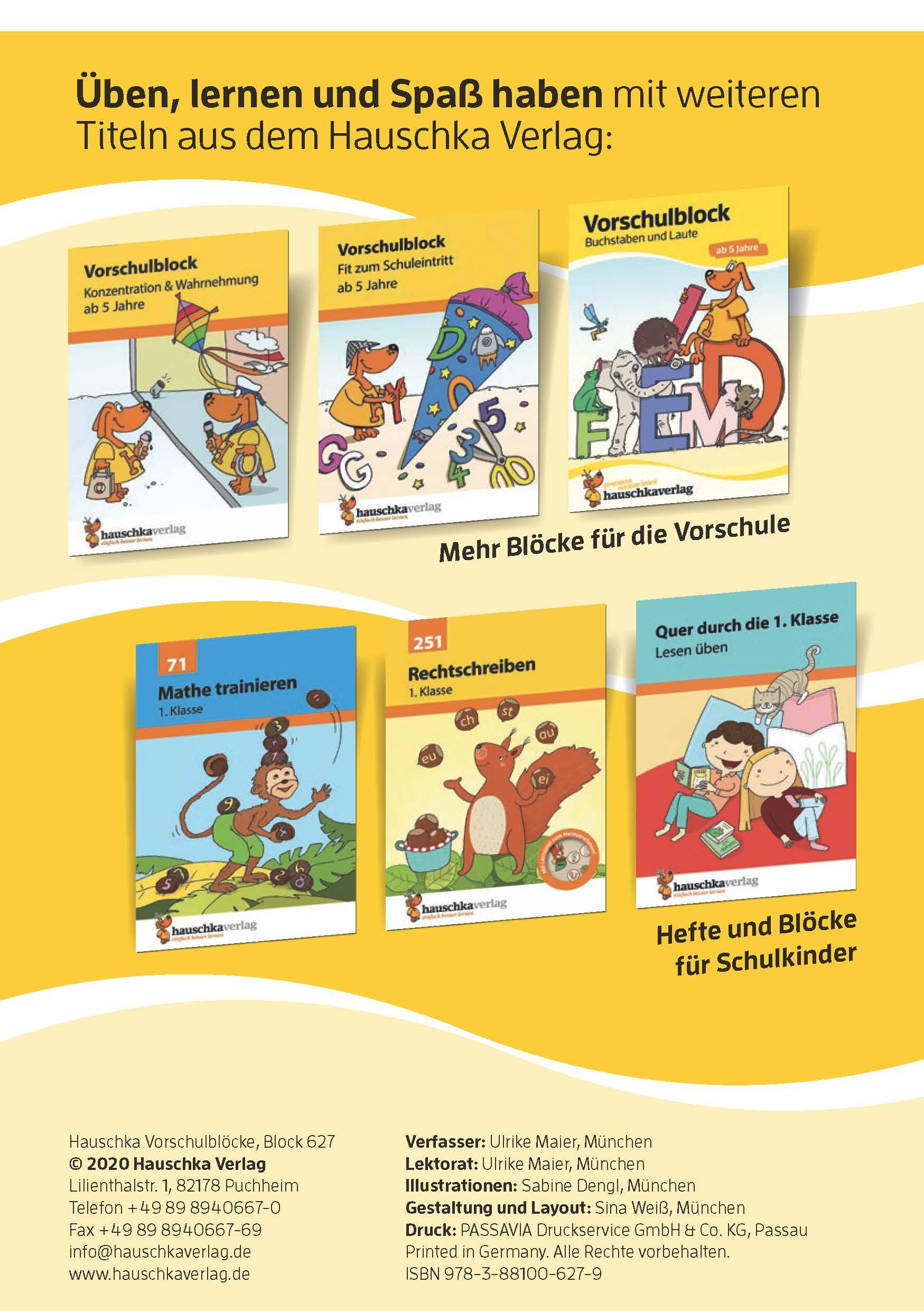 Beispielinhalt (Bild) Vorschulblock - Zahlen und Mengen ab 5 Jahre, A5-Block