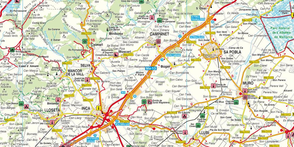 Beispielinhalt (Bild) Mallorca, Planungskarte 1:100.000