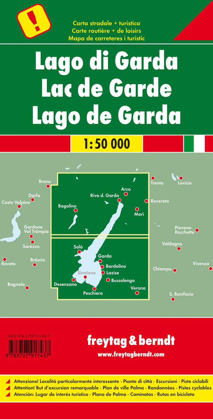 Rückseitencover Gardasee, Autokarte 1:50.000