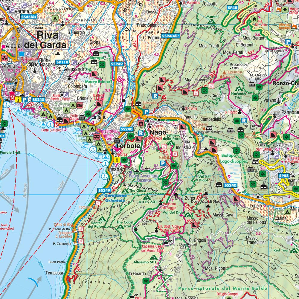 Beispielinhalt (Bild) Gardasee, Wanderkarte 1:50.000