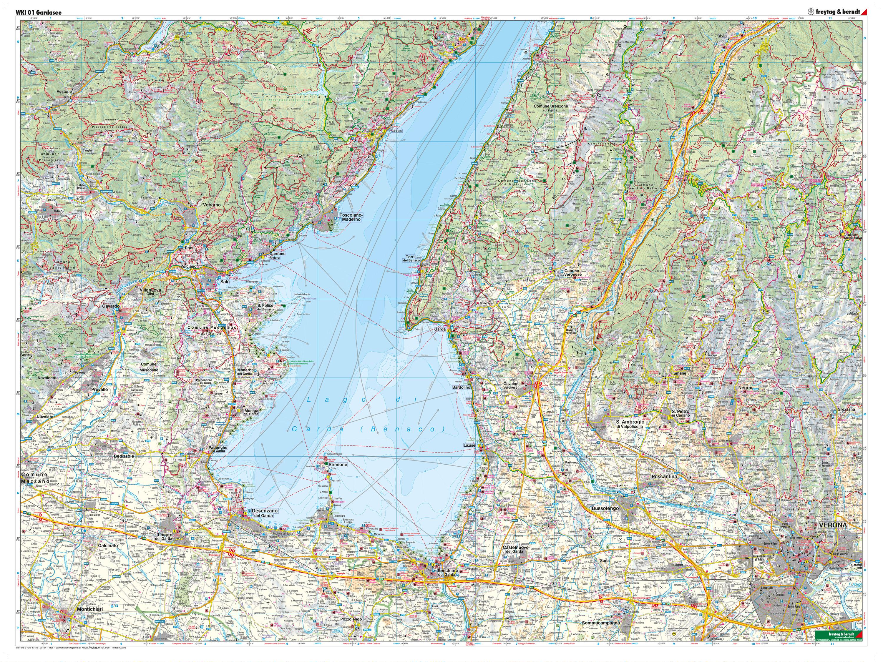 Beispielinhalt (Bild) Gardasee, Wanderkarte 1:50.000
