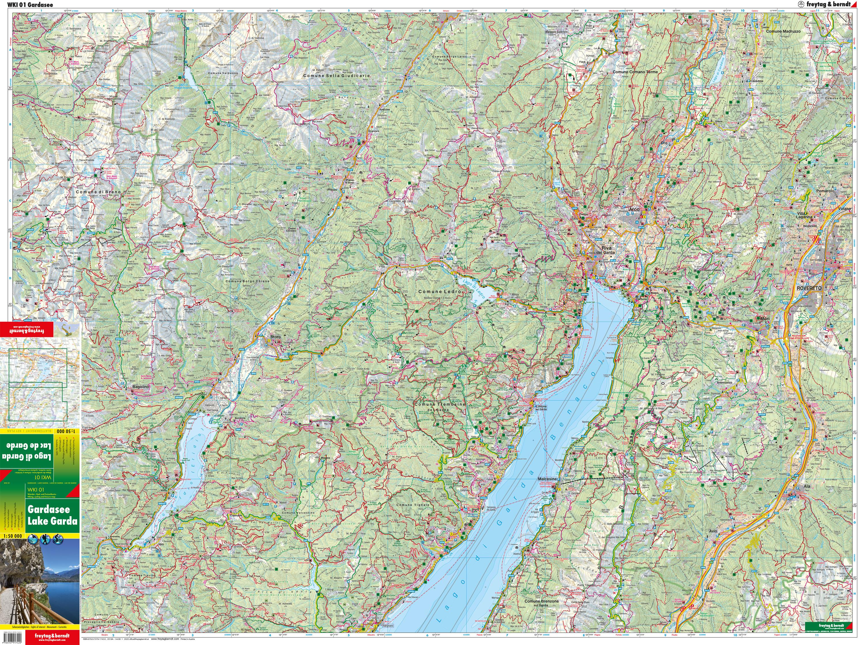 Beispielinhalt (Bild) Gardasee, Wanderkarte 1:50.000