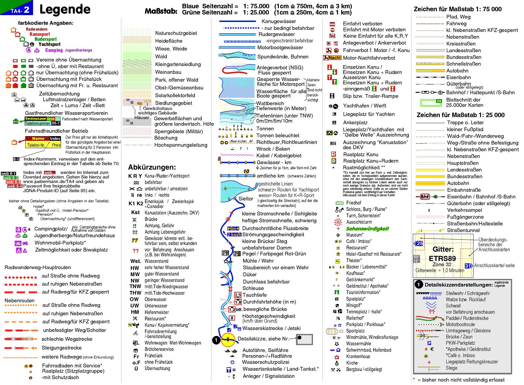 Beispielinhalt (Bild) TourenAtlas 04. Oberweser-Leine Wasserwandern 1 : 75 000