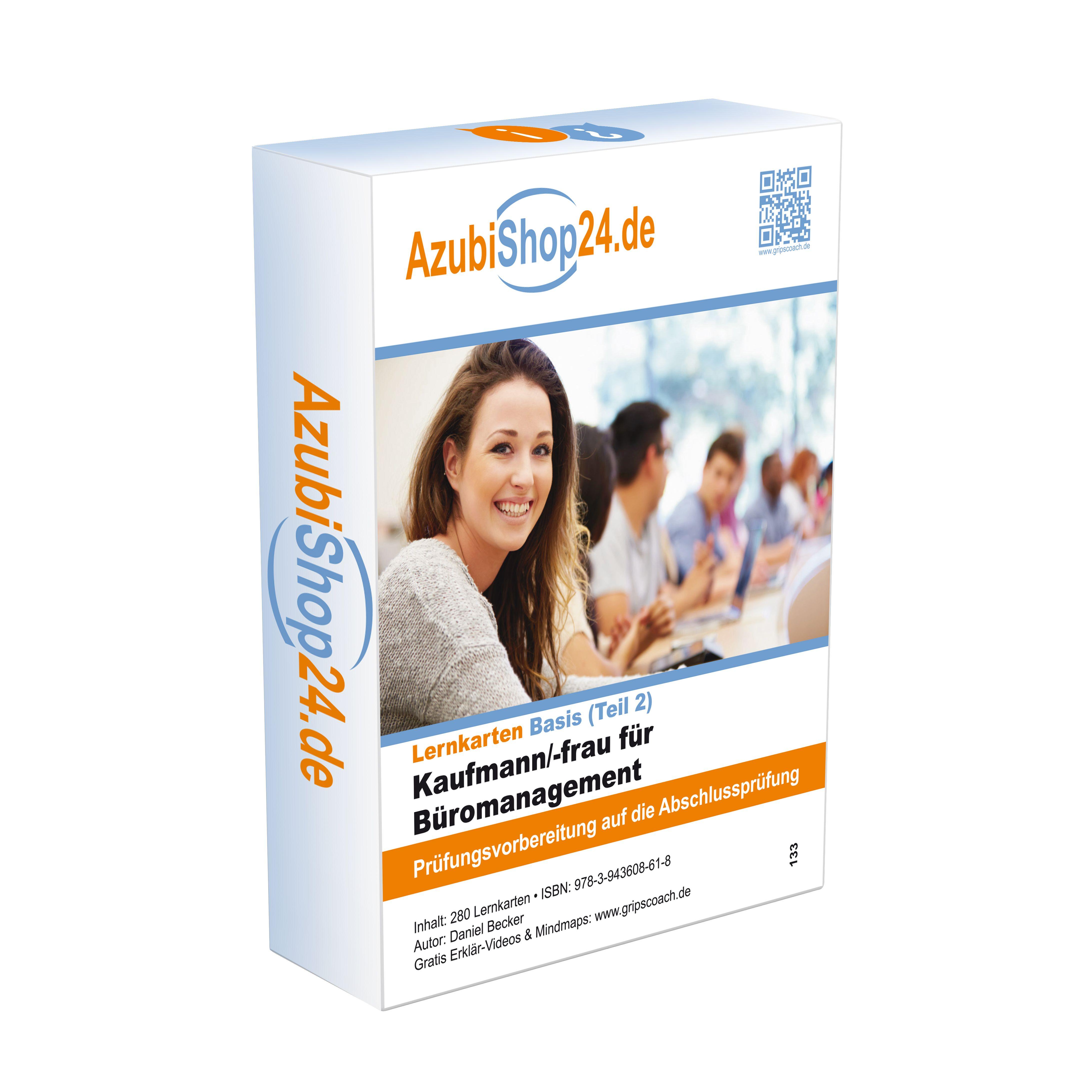 Beispielinhalt (Bild) AzubiShop24.de Lernkarten Kaufmann / Kauffrau für Büromanagement. Maxi-Paket