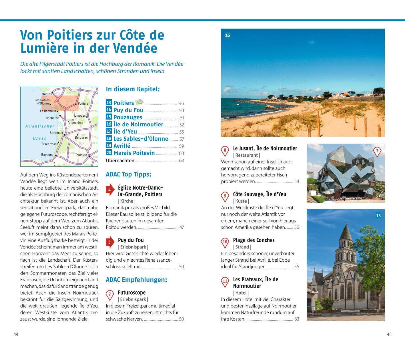 Beispielinhalt (Bild) ADAC Reiseführer Französische Atlantikküste