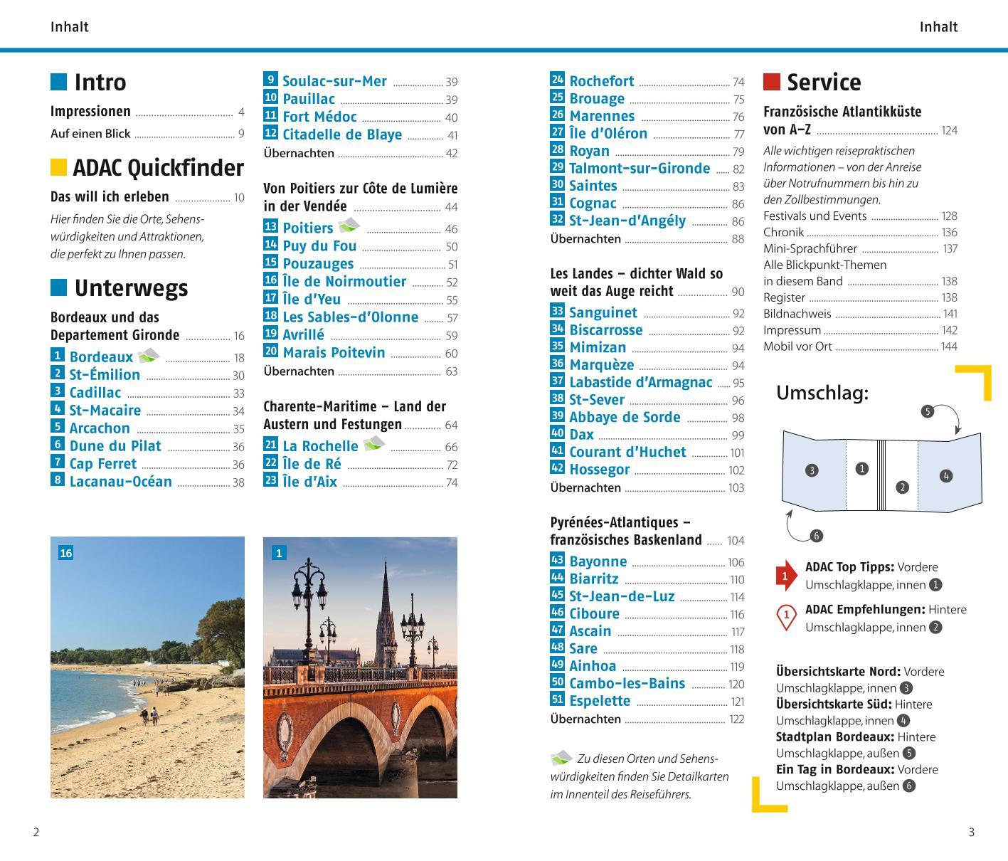 Beispielinhalt (Bild) ADAC Reiseführer Französische Atlantikküste