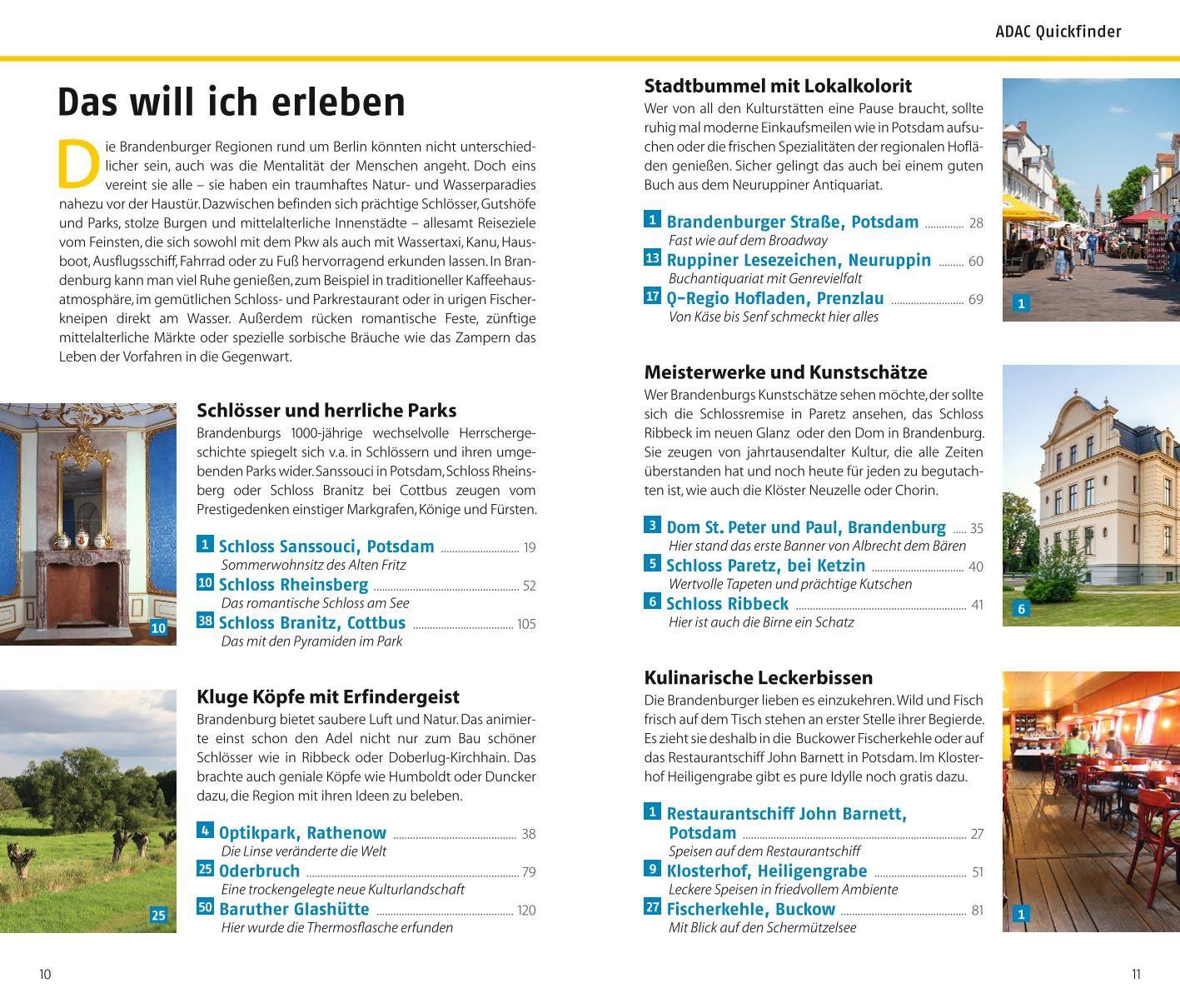 Beispielinhalt (Bild) ADAC Reiseführer Brandenburg