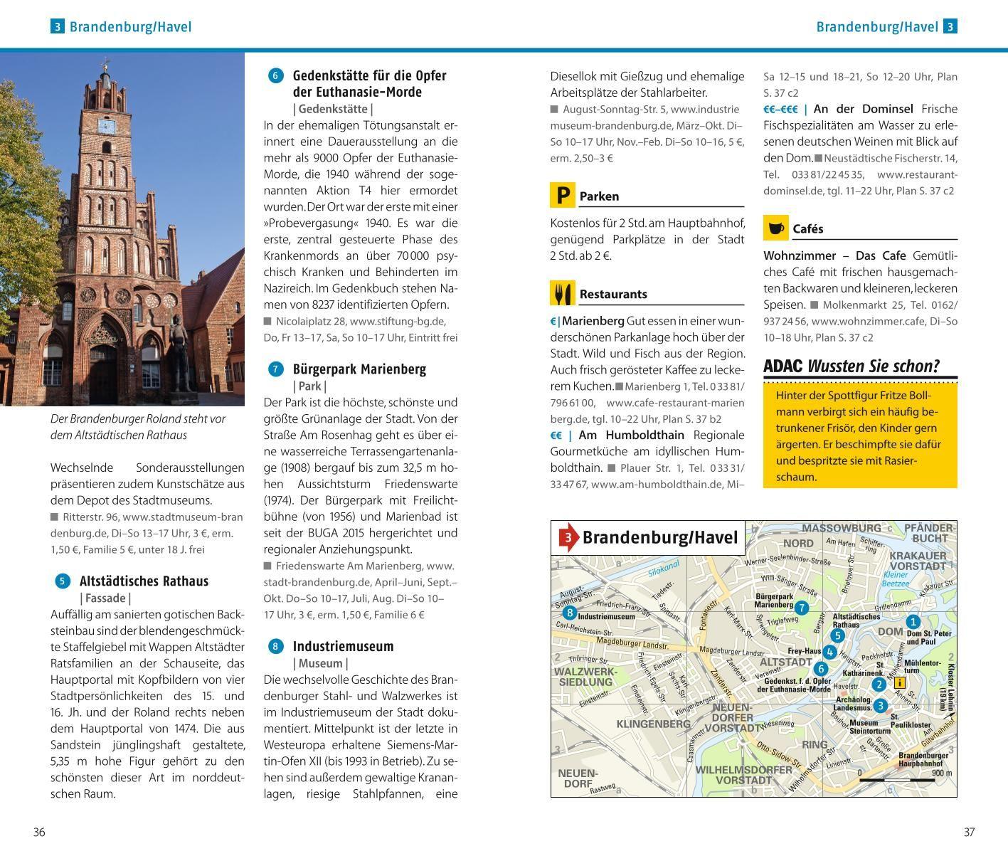 Beispielinhalt (Bild) ADAC Reiseführer Brandenburg