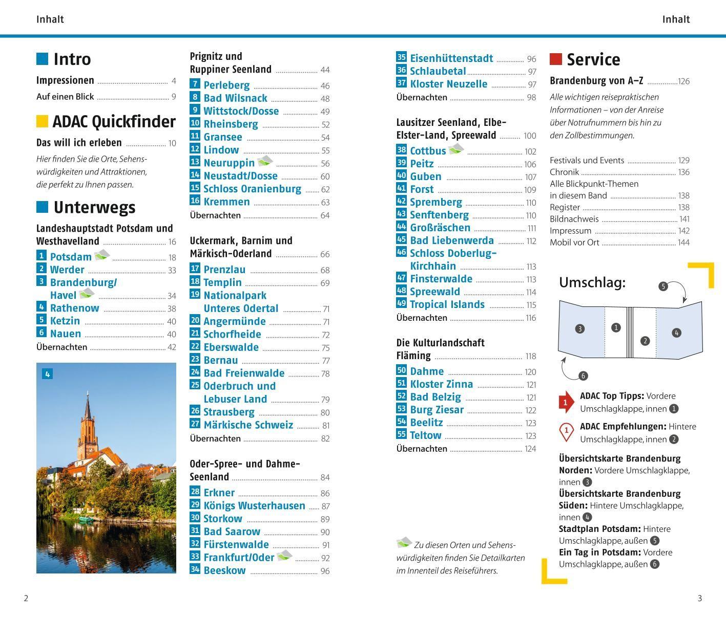 Beispielinhalt (Bild) ADAC Reiseführer Brandenburg