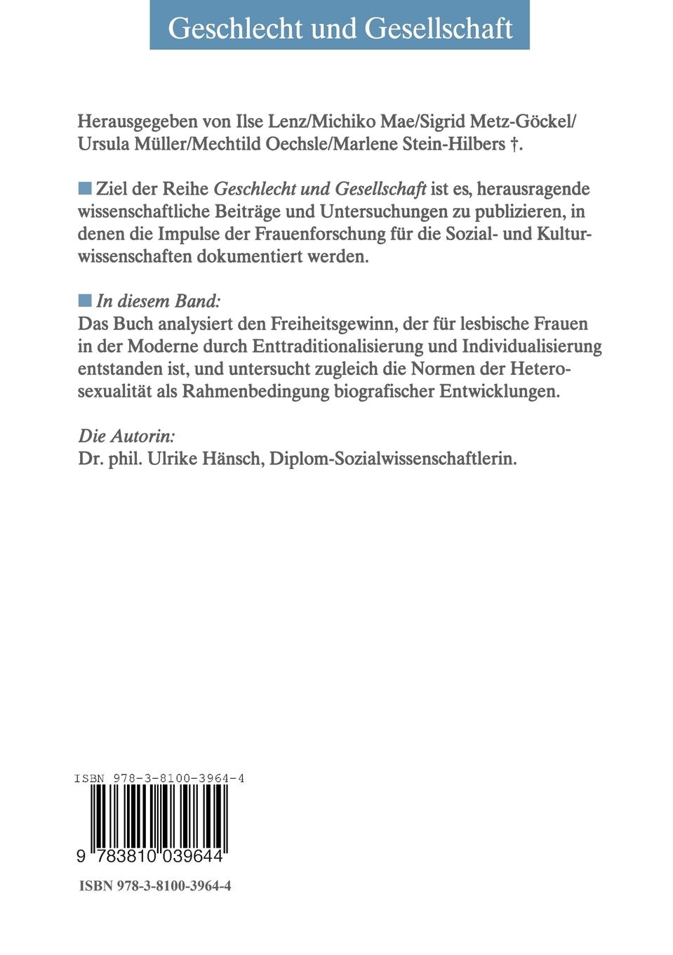 Rückseitencover Individuelle Freiheiten - heterosexuelle Normen