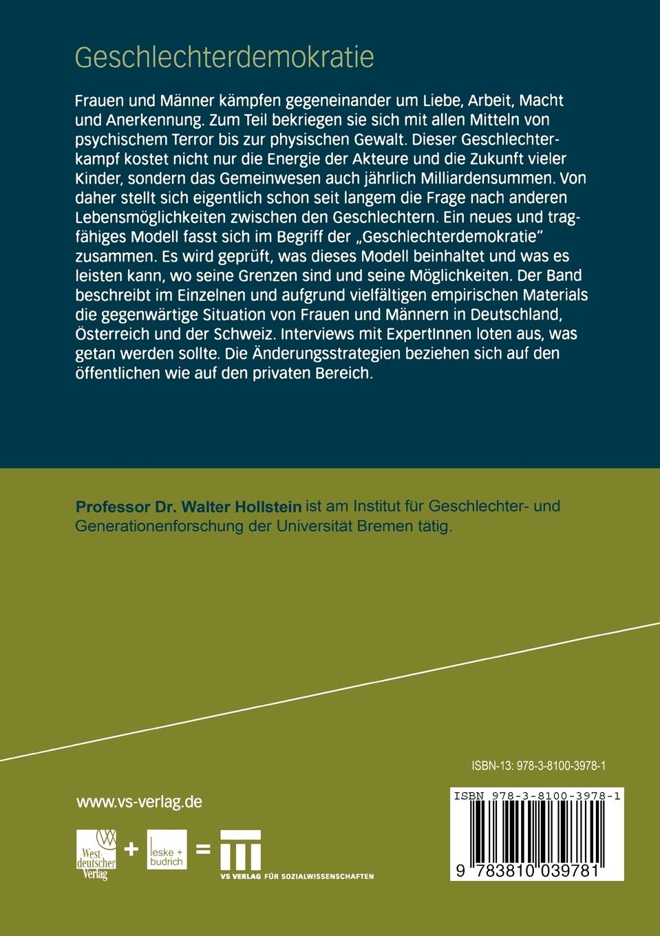 Rückseitencover Geschlechterdemokratie