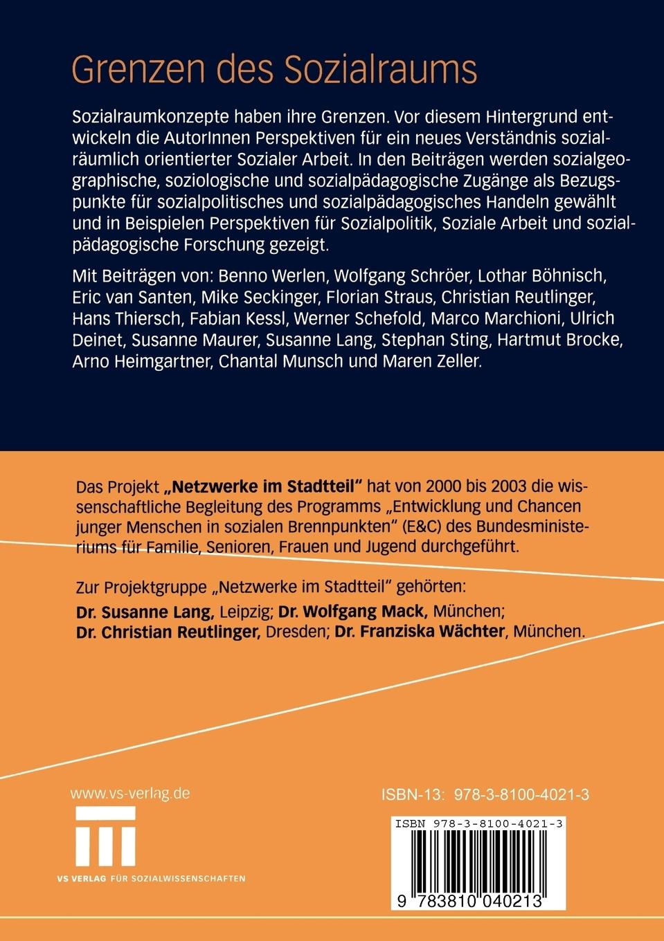 Rückseitencover Grenzen des Sozialraums