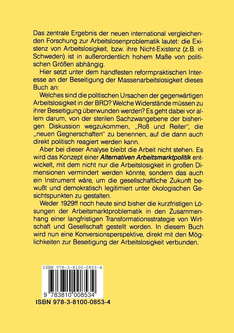 Rückseitencover Skandal Massenarbeitslosigkeit