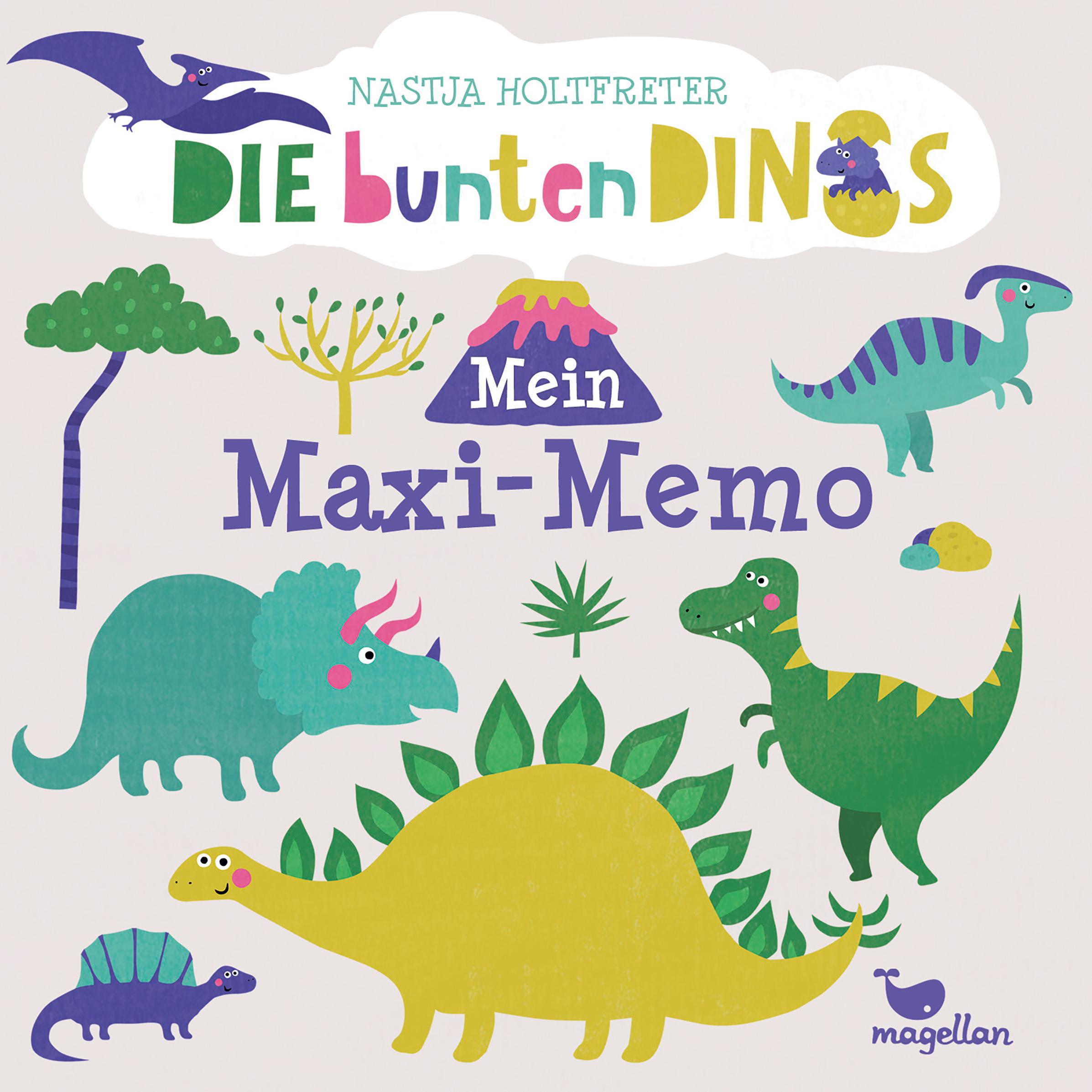 Vorderes Coverbild Die bunten Dinos - Mein Maxi-Memo