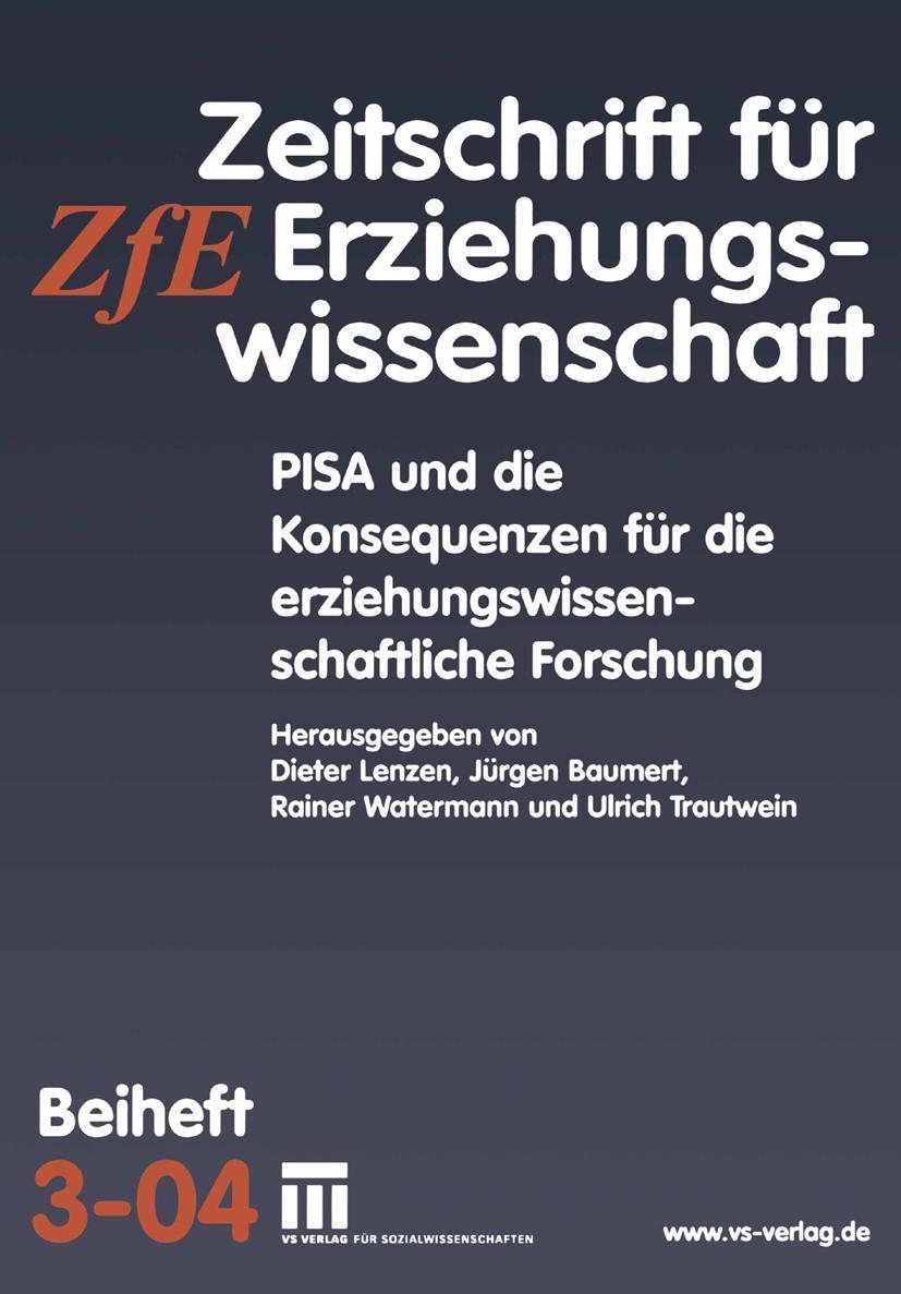 Vorderes Coverbild PISA und die Konsequenzen für die erziehungswissenschaftliche Forschung