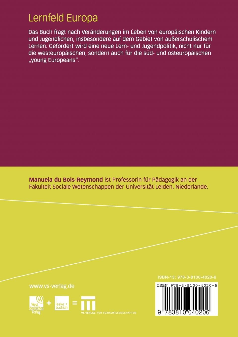 Rückseitencover Lernfeld Europa