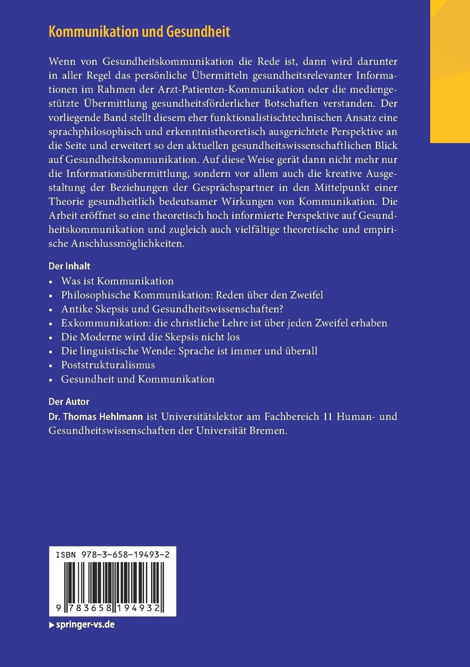 Rückseitencover Kommunikation und Gesundheit