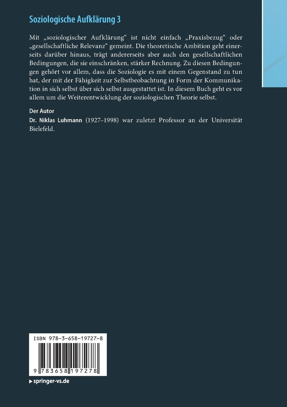 Rückseitencover Soziologische Aufklärung 3