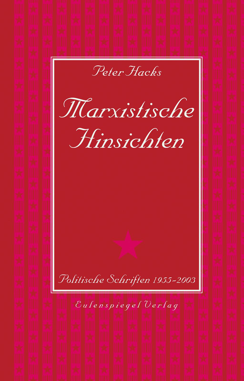 Vorderes Coverbild Marxistische Hinsichten