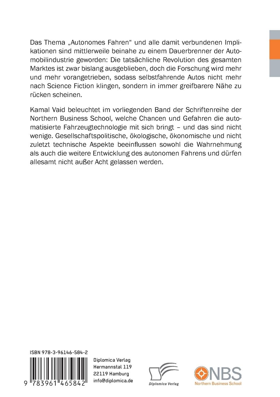 Rückseitencover Selbst ist das Auto - automatisiertes und autonomes Fahren. Die Zukunft der Mobilität