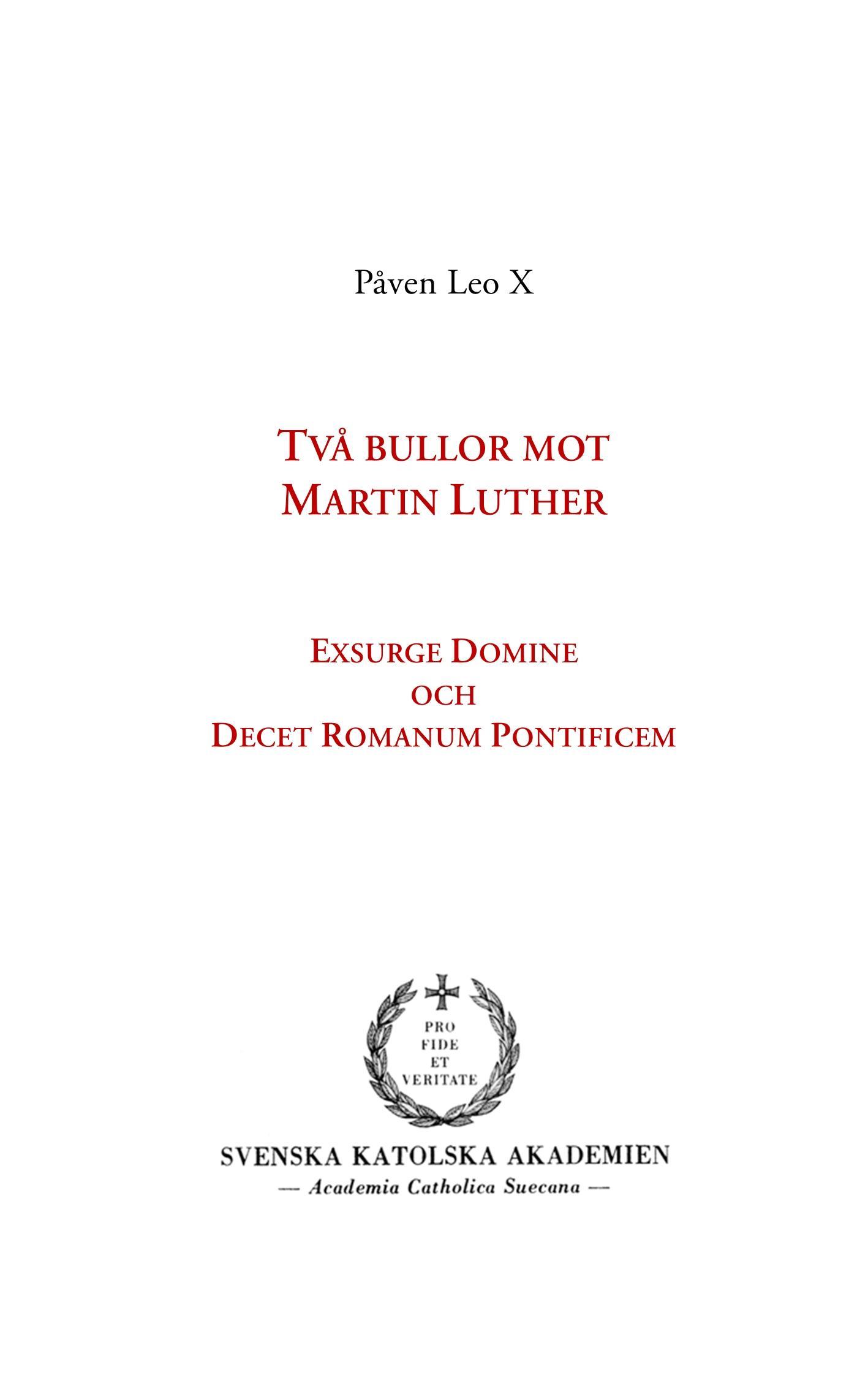 Vorderes Coverbild Två bullor mot Martin Luther