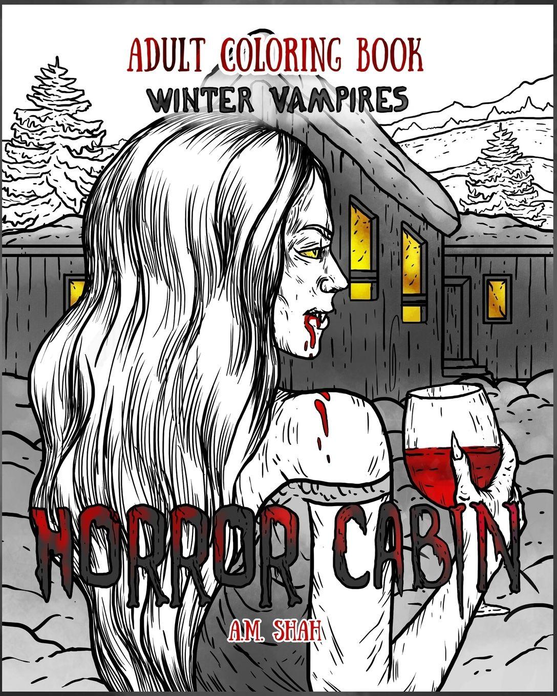Vorderes Coverbild Adult Coloring Book Horror Cabin