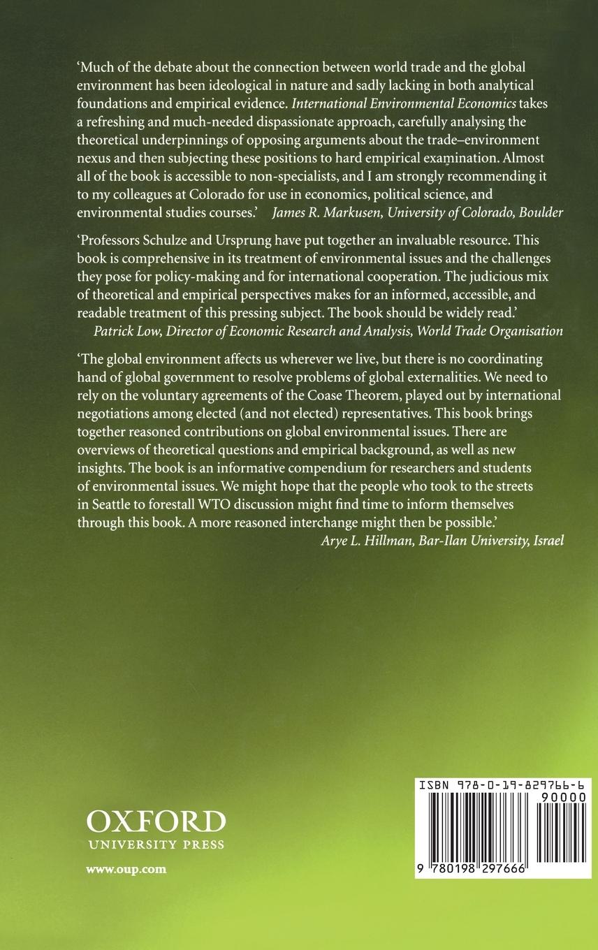 Rückseitencover INTERNATIONAL ENVIR ECON C