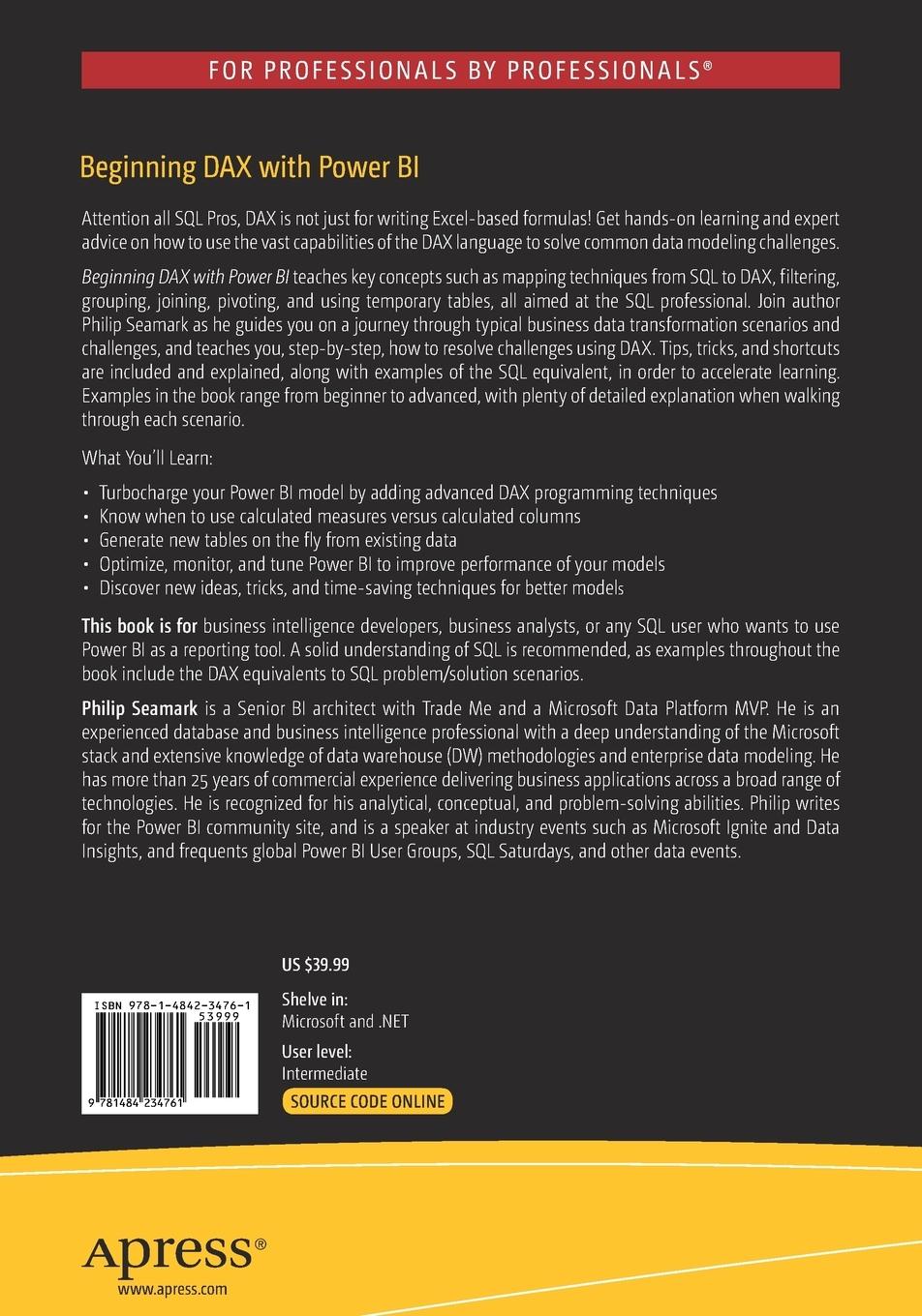 Rückseitencover Beginning DAX with Power BI
