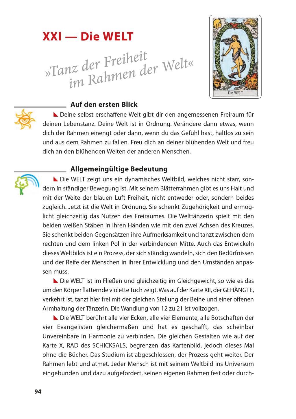 Beispielinhalt (Bild) Das große Tarot-Praxisbuch