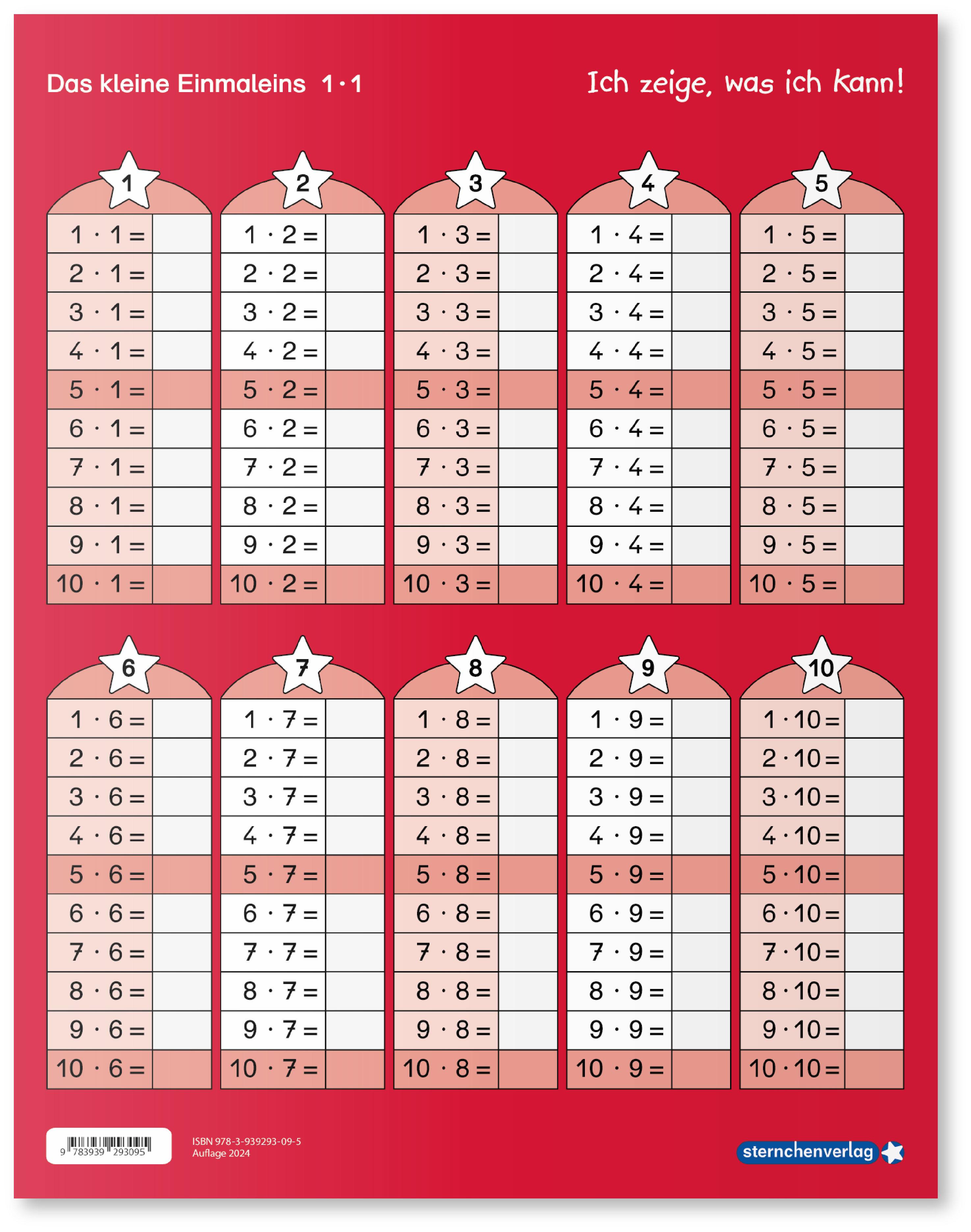 Beispielinhalt (Bild) Das kleine 1x1 und Ich übe alle 1x1 Aufgaben mit Stift im Set