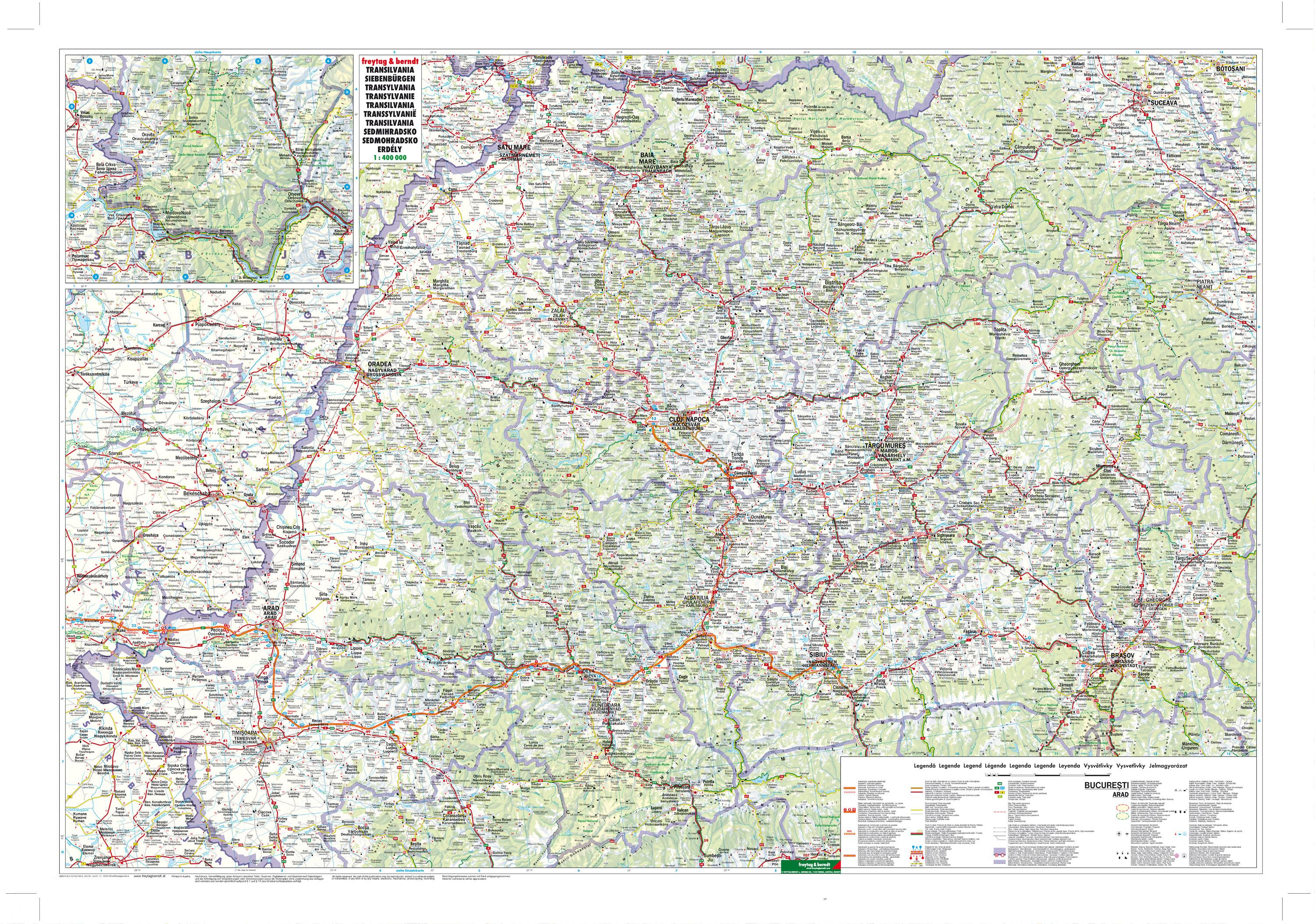 Beispielinhalt (Bild) Siebenbürgen 1 : 400 000 Autokarte