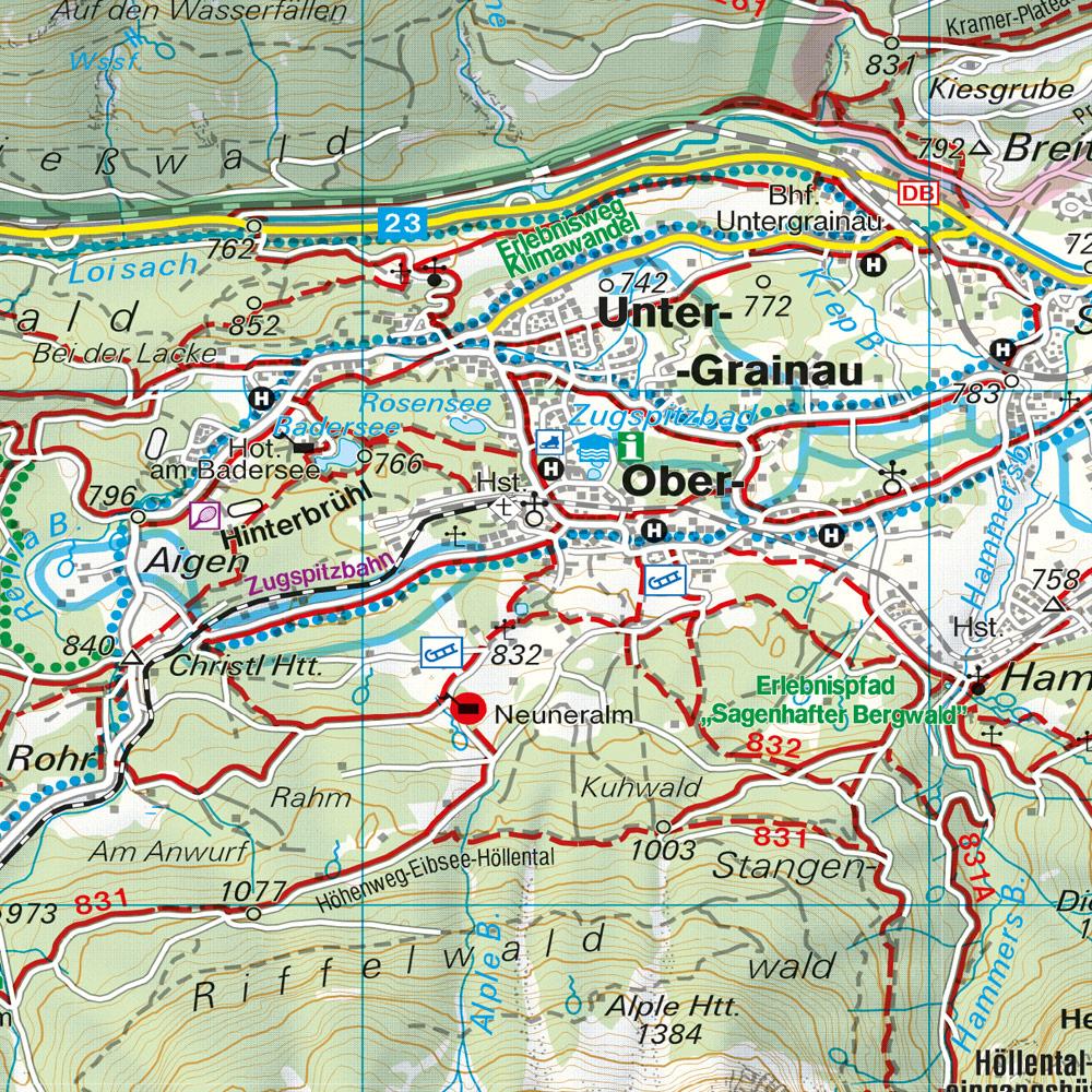 Beispielinhalt (Bild) Garmisch-Partenkirchen: Wettersteingebirge, Werdenfelser Land 1 : 25 000