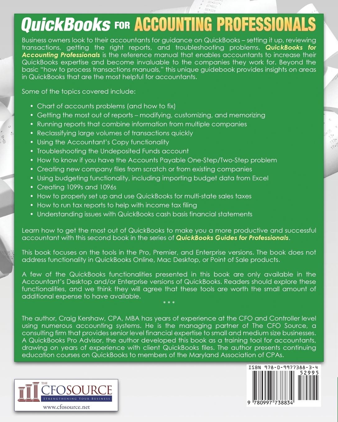 Rückseitencover QuickBooks for Accounting Professionals