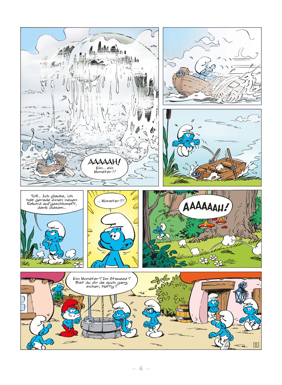 Beispielinhalt (Bild) Die Schlümpfe 36. Die Schlümpfe und der Drache vom See