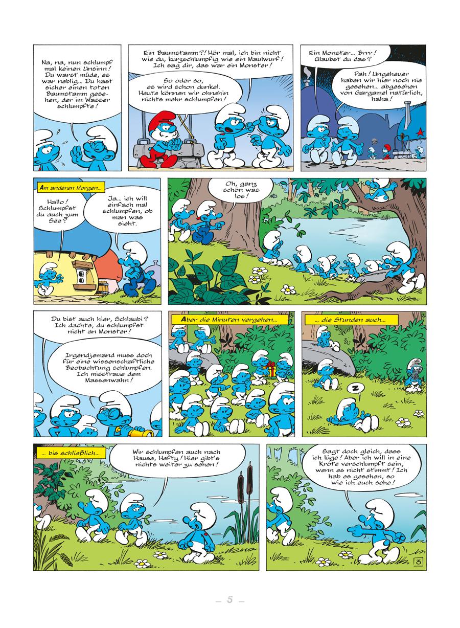 Beispielinhalt (Bild) Die Schlümpfe 36. Die Schlümpfe und der Drache vom See